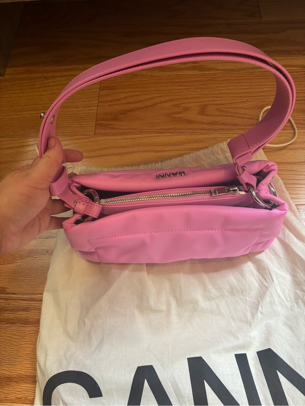 Ganni Bubblegum Pink Shoulder Bag - Picture 3 of 5